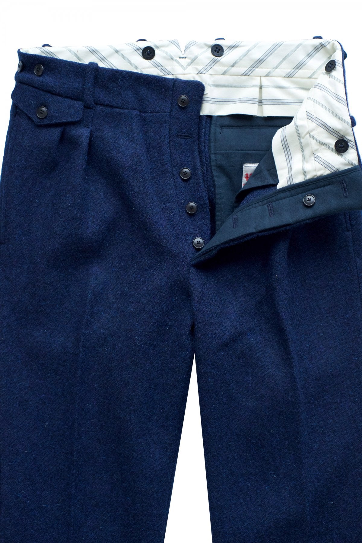 OLD JOE ★★★ - EXCLUSIVE DOUBLE-PLEATED DRAPE TROUSER - HARRIS TWEED BLUE