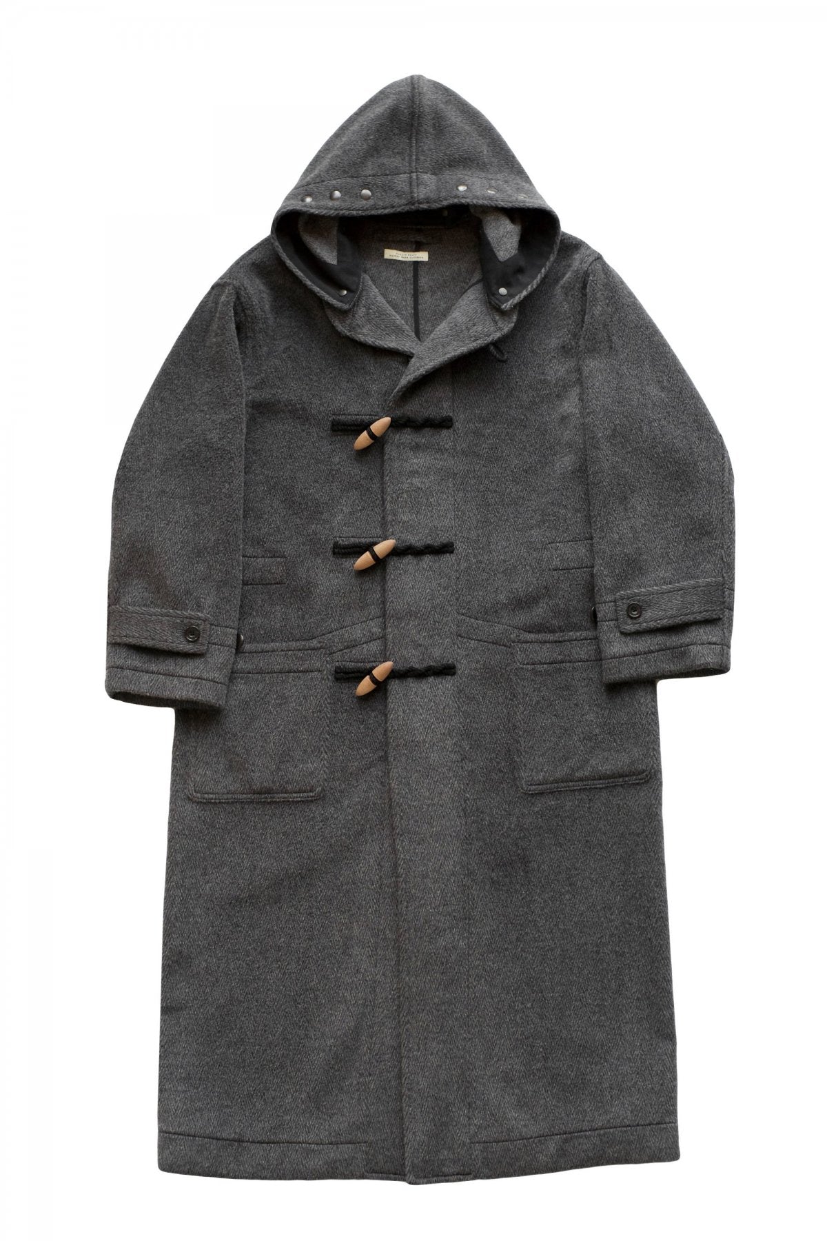 OLD JOE ★★★ - EXCLUSIVE HOODED WATCH COAT - ALPACA HERRING BONE GREY