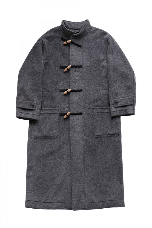 OLD JOE ★★★ - EXCLUSIVE HOODED WATCH COAT - ALPACA HERRING BONE GREY