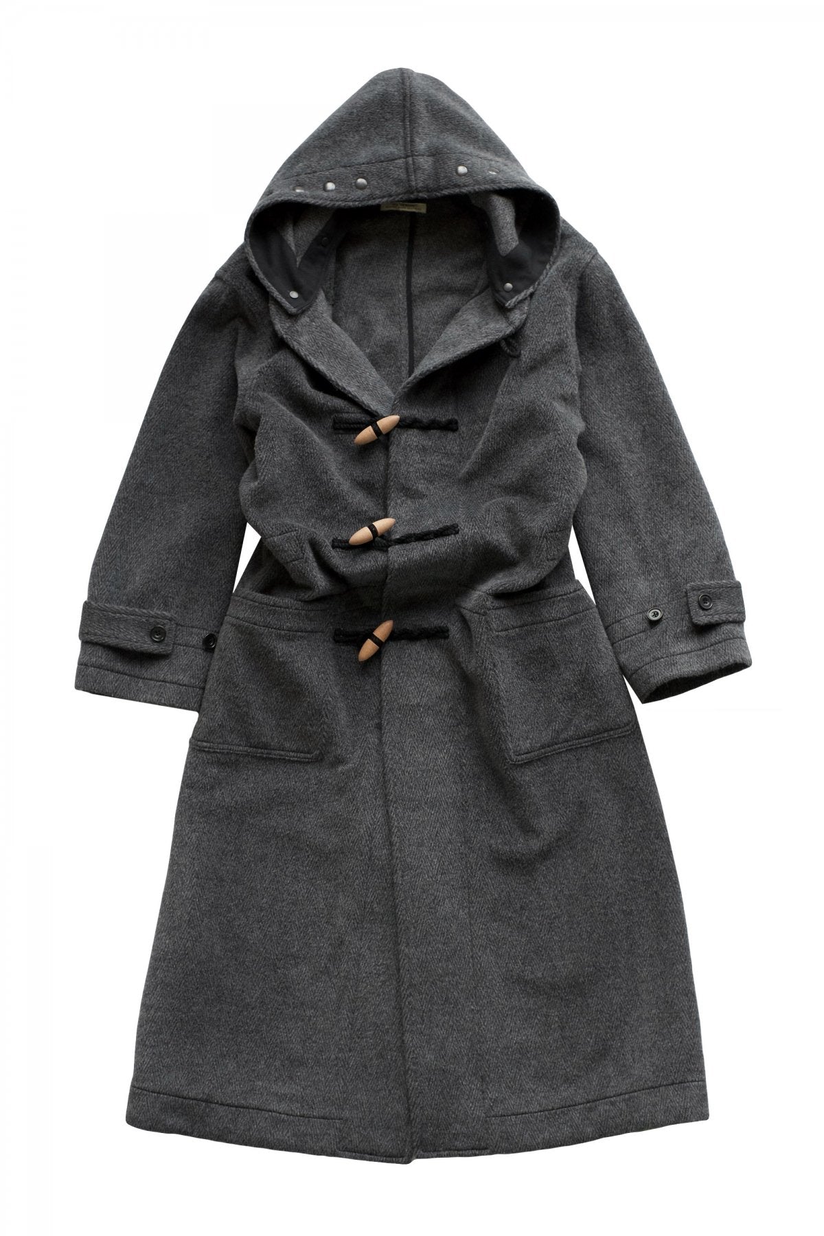 OLD JOE ★★★ - EXCLUSIVE HOODED WATCH COAT - ALPACA HERRING BONE GREY