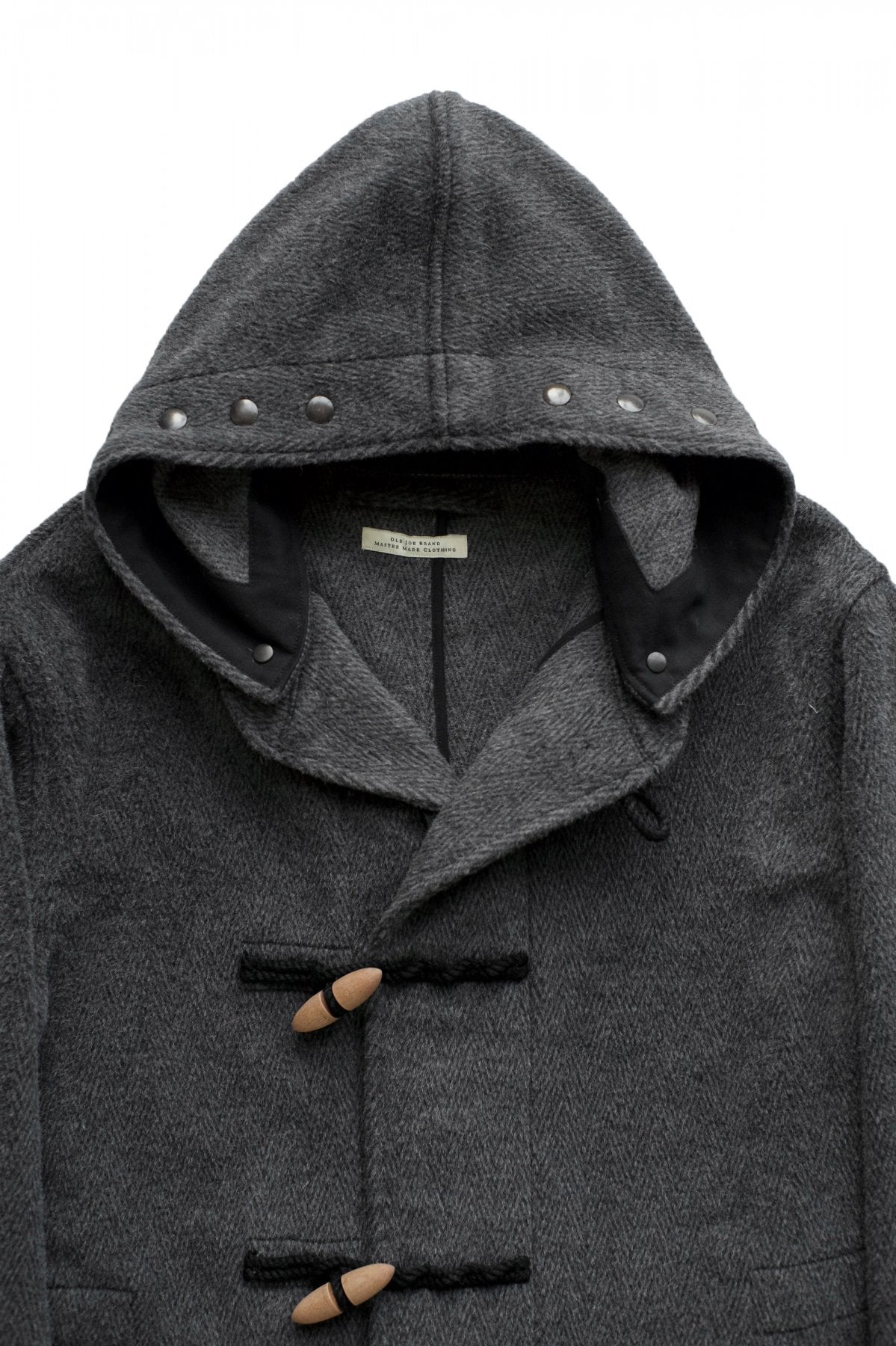 OLD JOE ★★★ - EXCLUSIVE HOODED WATCH COAT - ALPACA HERRING BONE GREY