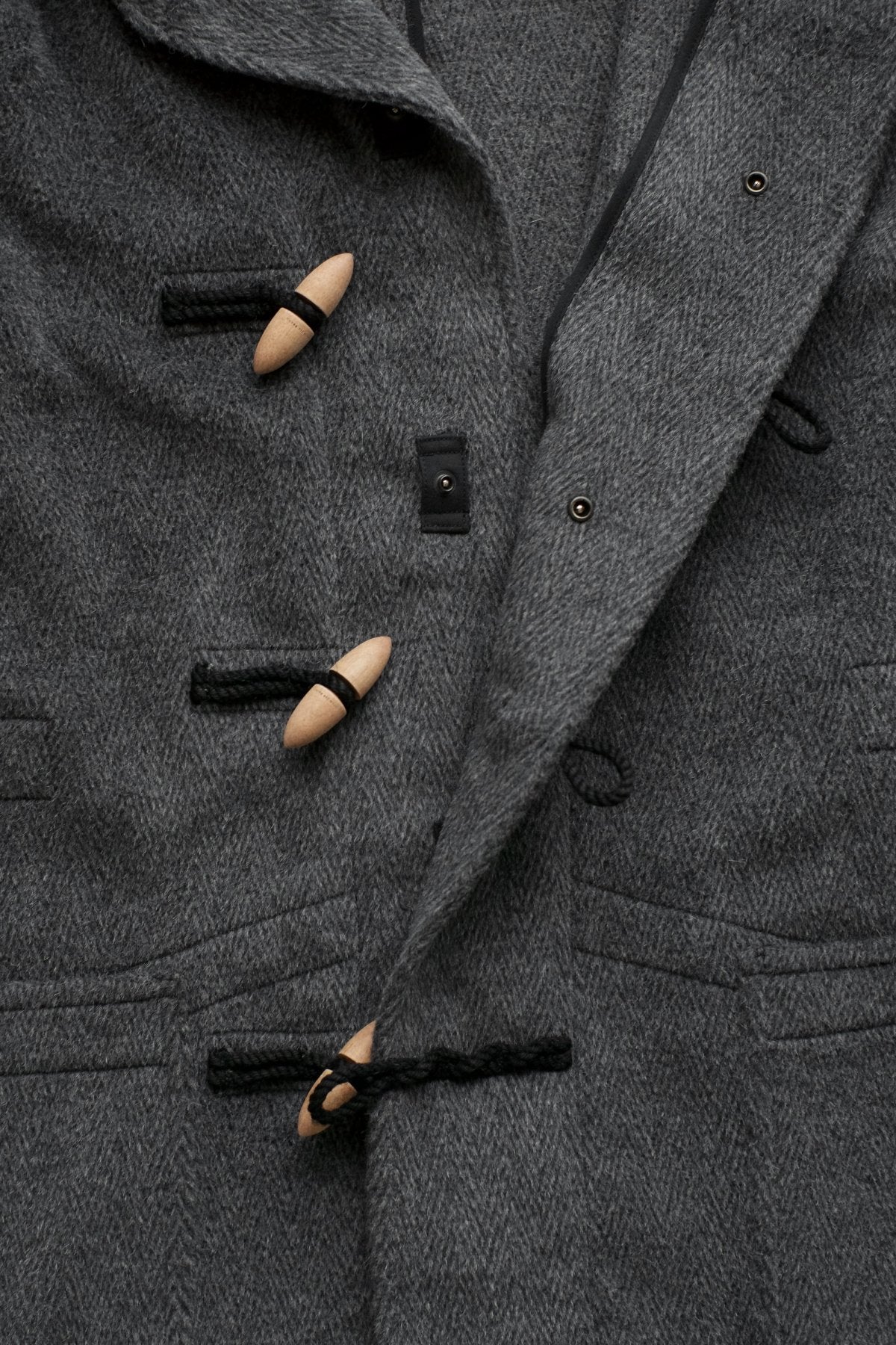 OLD JOE ★★★ - EXCLUSIVE HOODED WATCH COAT - ALPACA HERRING BONE GREY