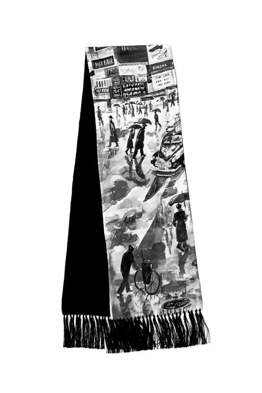 Porter Classic - TIMES SQUARE SILK STOLE - BLACK