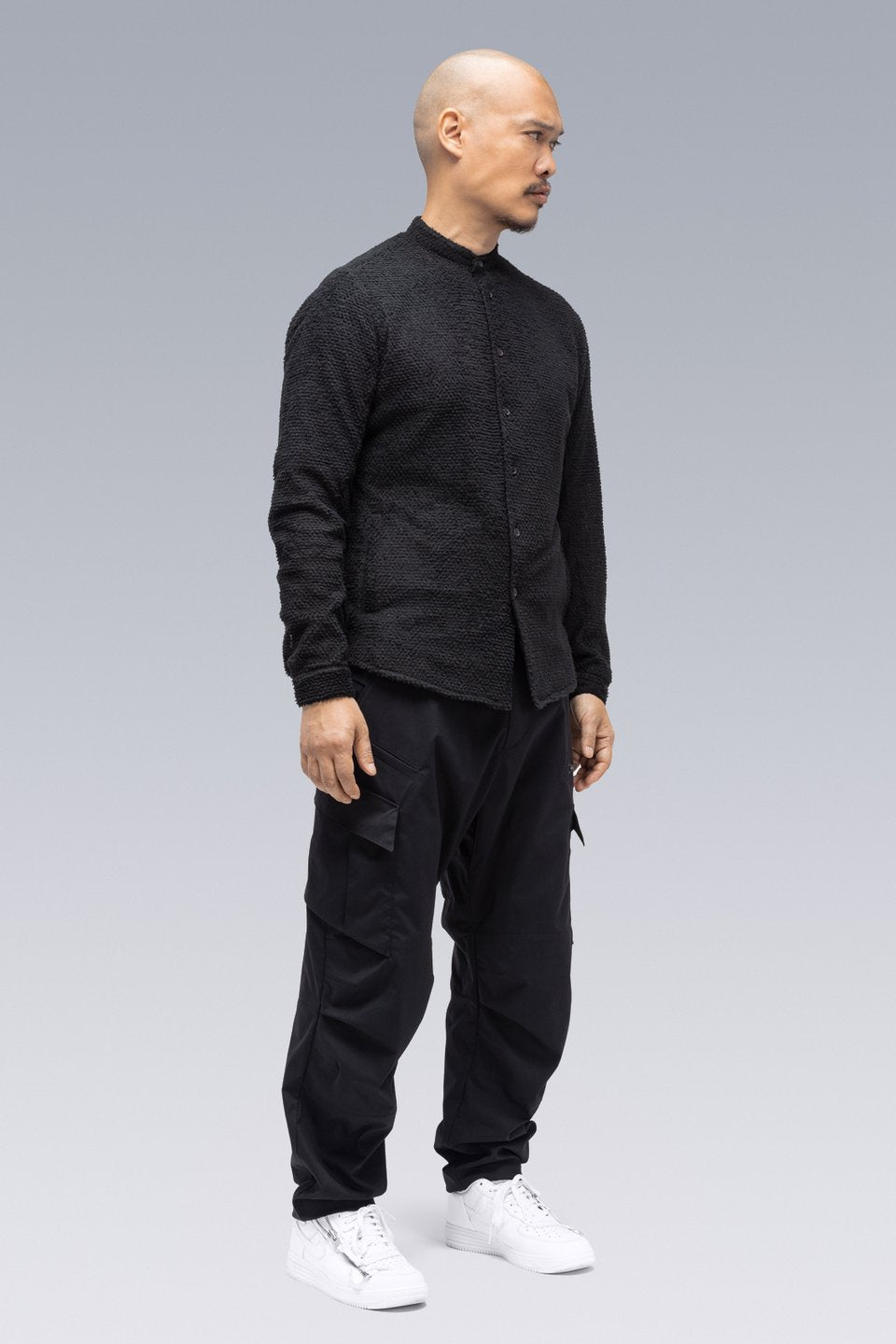 ACRONYM - LA6B-AD / Lofted Knit Fiber Long Sleeve Shirt - BLACK