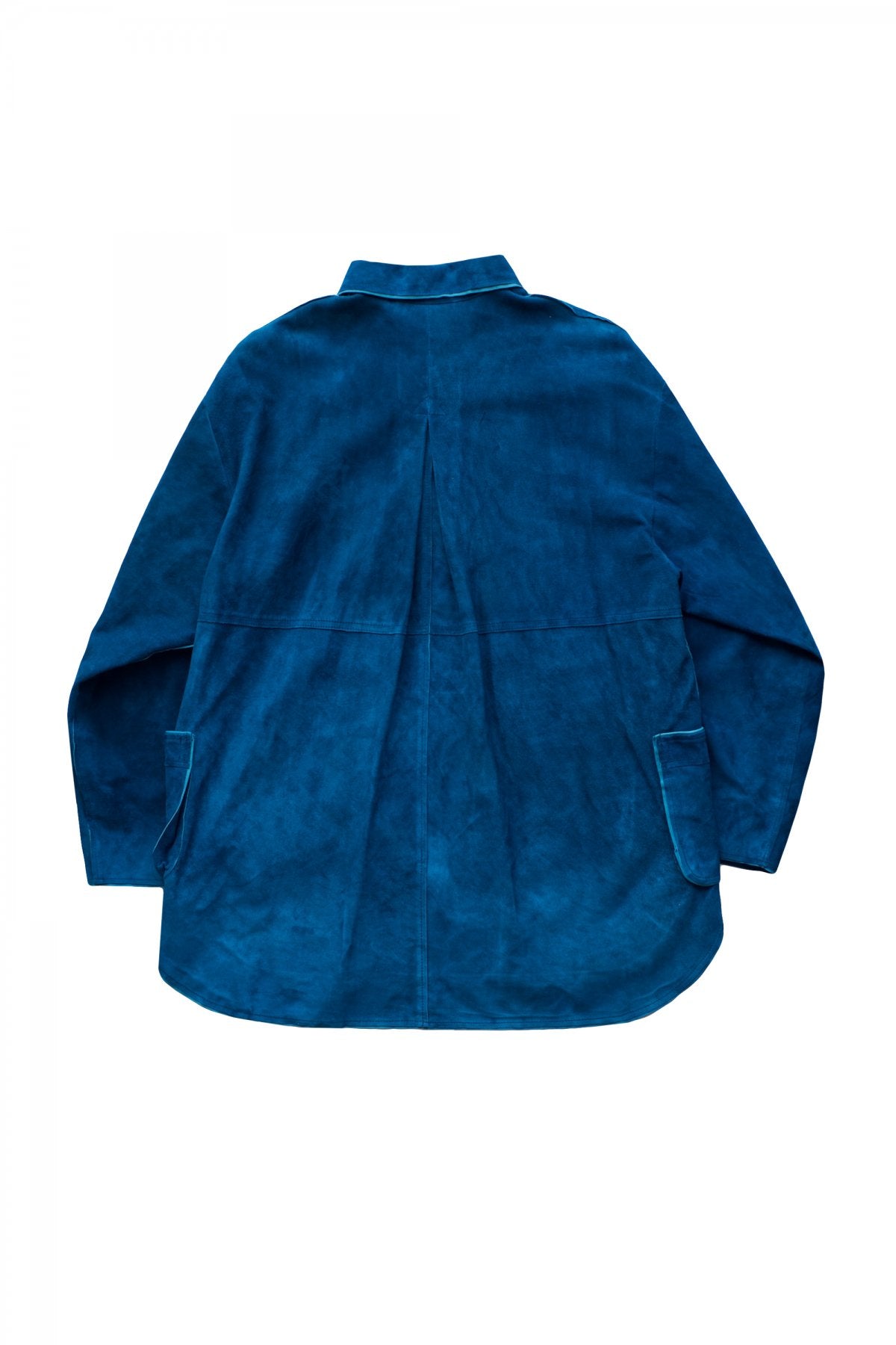 Porter Classic - LEATHER SHIRT JACKET W/KINTSUGI BUTTONS - BLUE