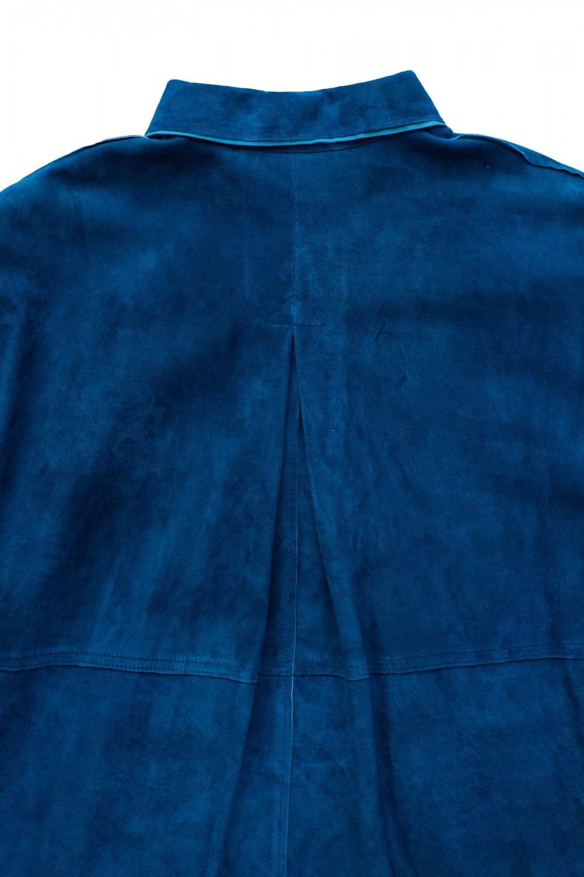 Porter Classic - LEATHER SHIRT JACKET W/KINTSUGI BUTTONS - BLUE