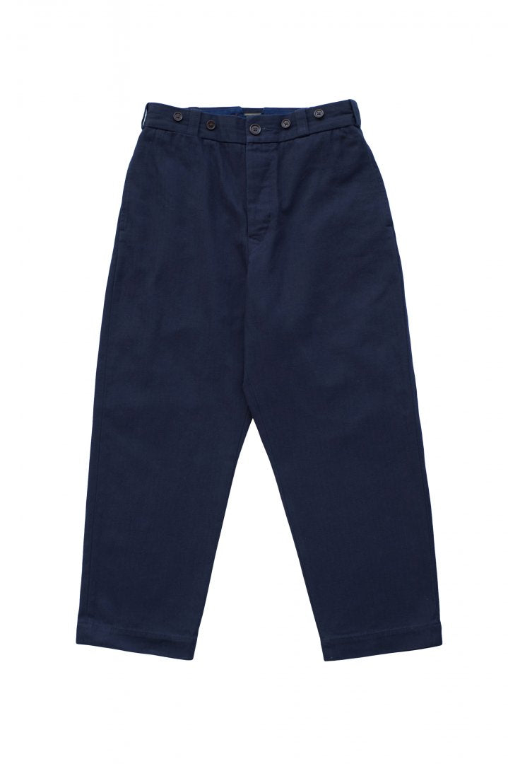 Nigel Cabourn WOMEN'S - CROPPED PANT HERRINGBONE - DARK NAVY