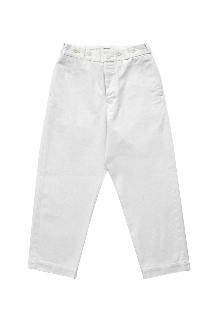 Nigel Cabourn WOMEN'S - CROPPED PANT HERRINGBONE - IVORY