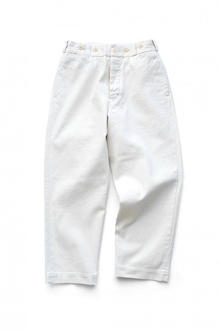 Nigel Cabourn WOMEN'S - CROPPED PANT HERRINGBONE - IVORY