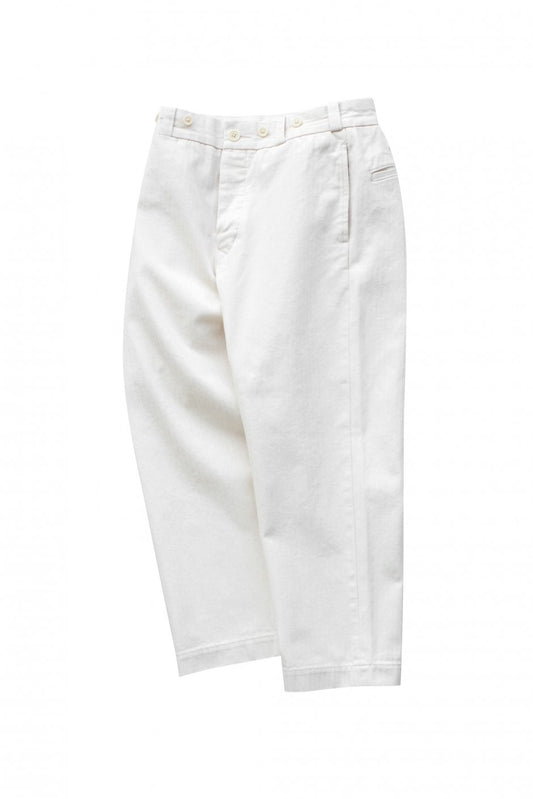 Nigel Cabourn WOMEN'S - CROPPED PANT HERRINGBONE - IVORY