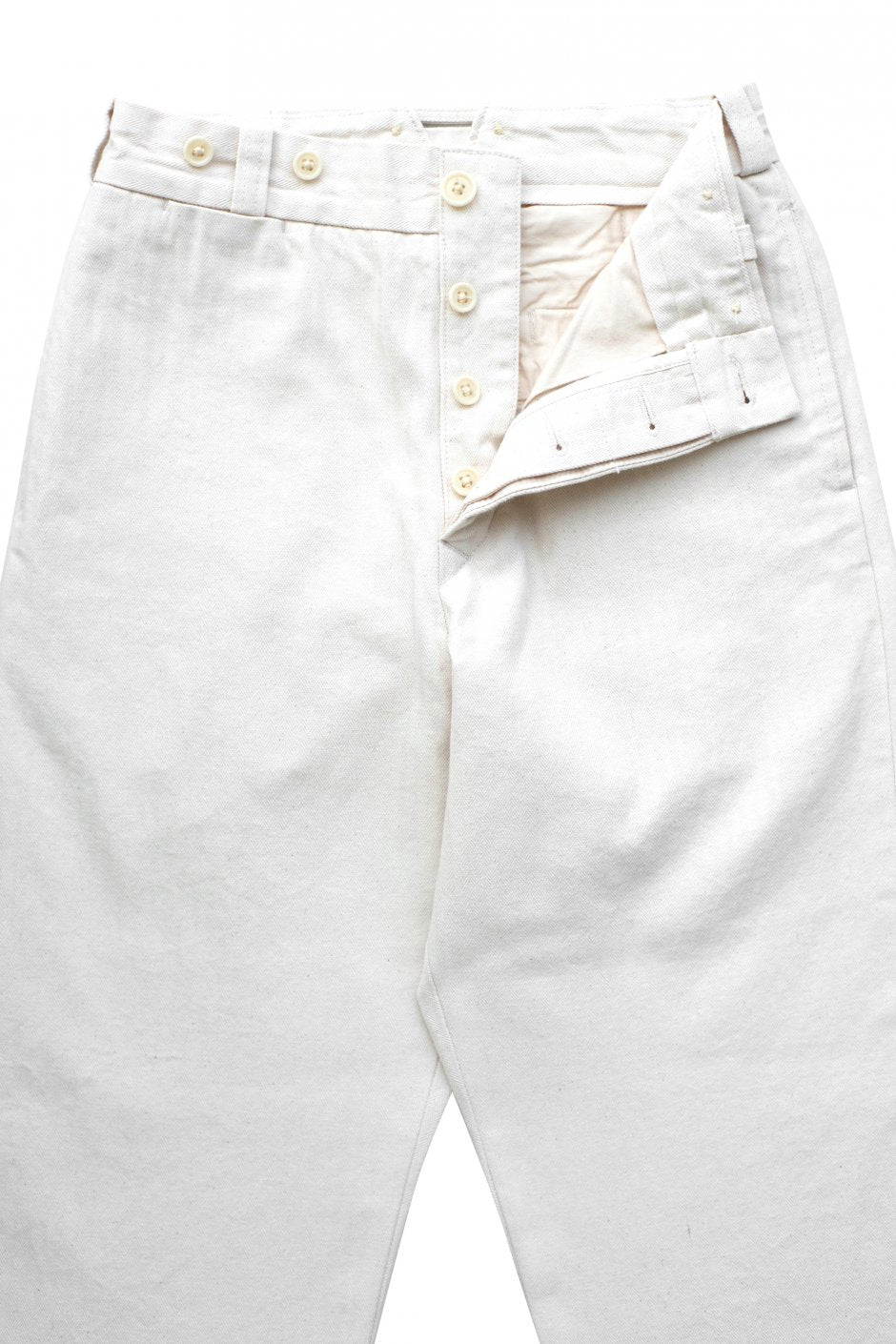 Nigel Cabourn WOMEN'S - CROPPED PANT HERRINGBONE - IVORY