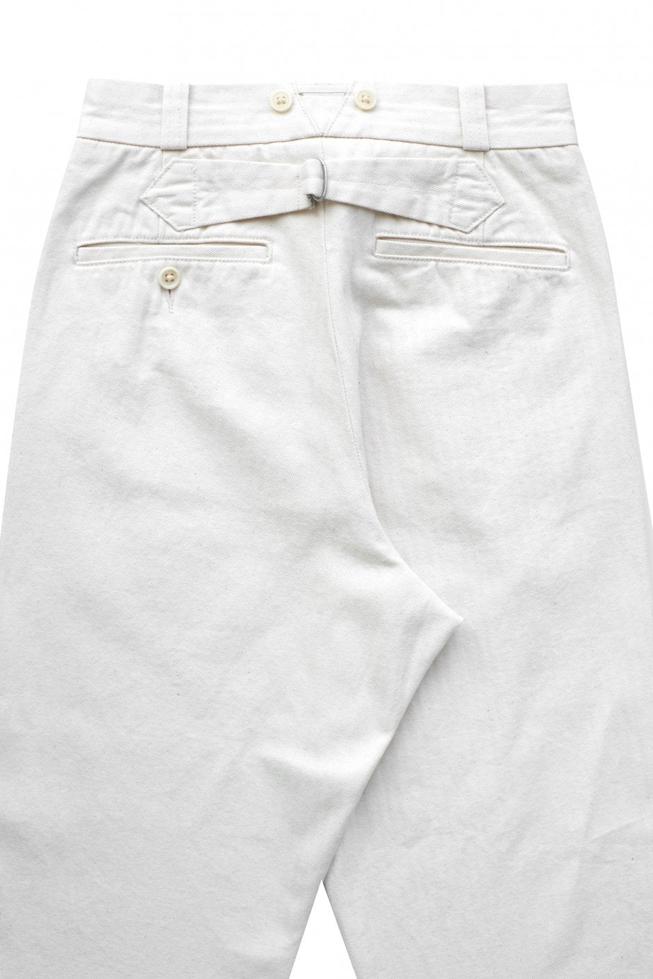 Nigel Cabourn WOMEN'S - CROPPED PANT HERRINGBONE - IVORY