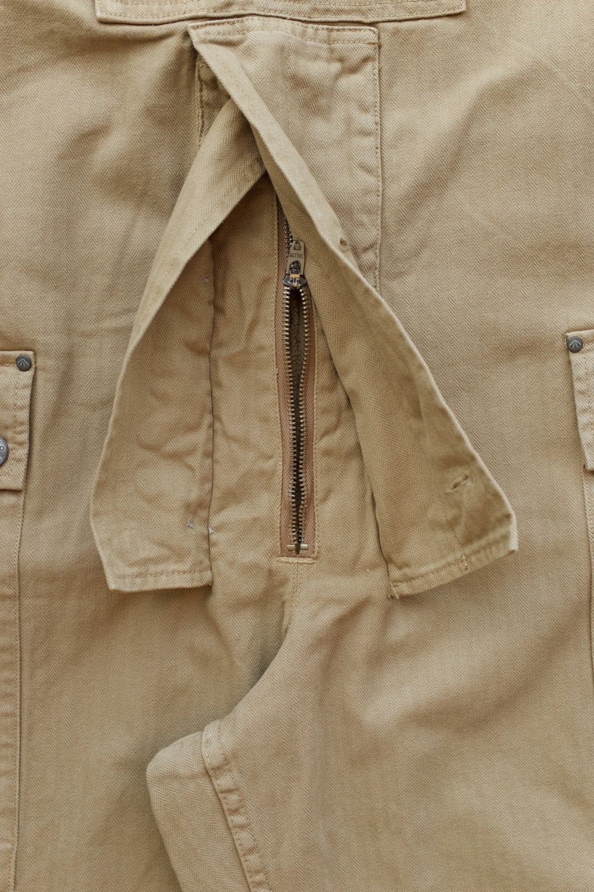 NIGEL CABOURN - LYBRO NAVAL DUNGAREE HERRINGBONE - TAN