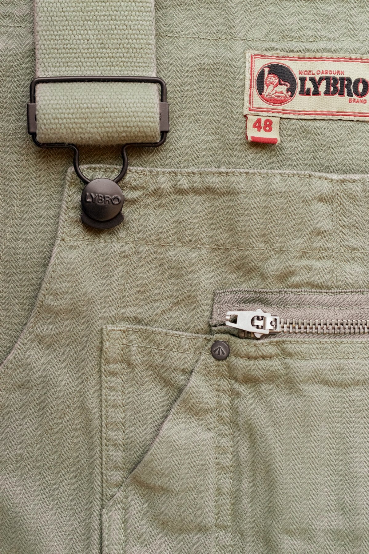 NIGEL CABOURN - LYBRO NAVAL DUNGAREE HERRINGBONE - OLIVE