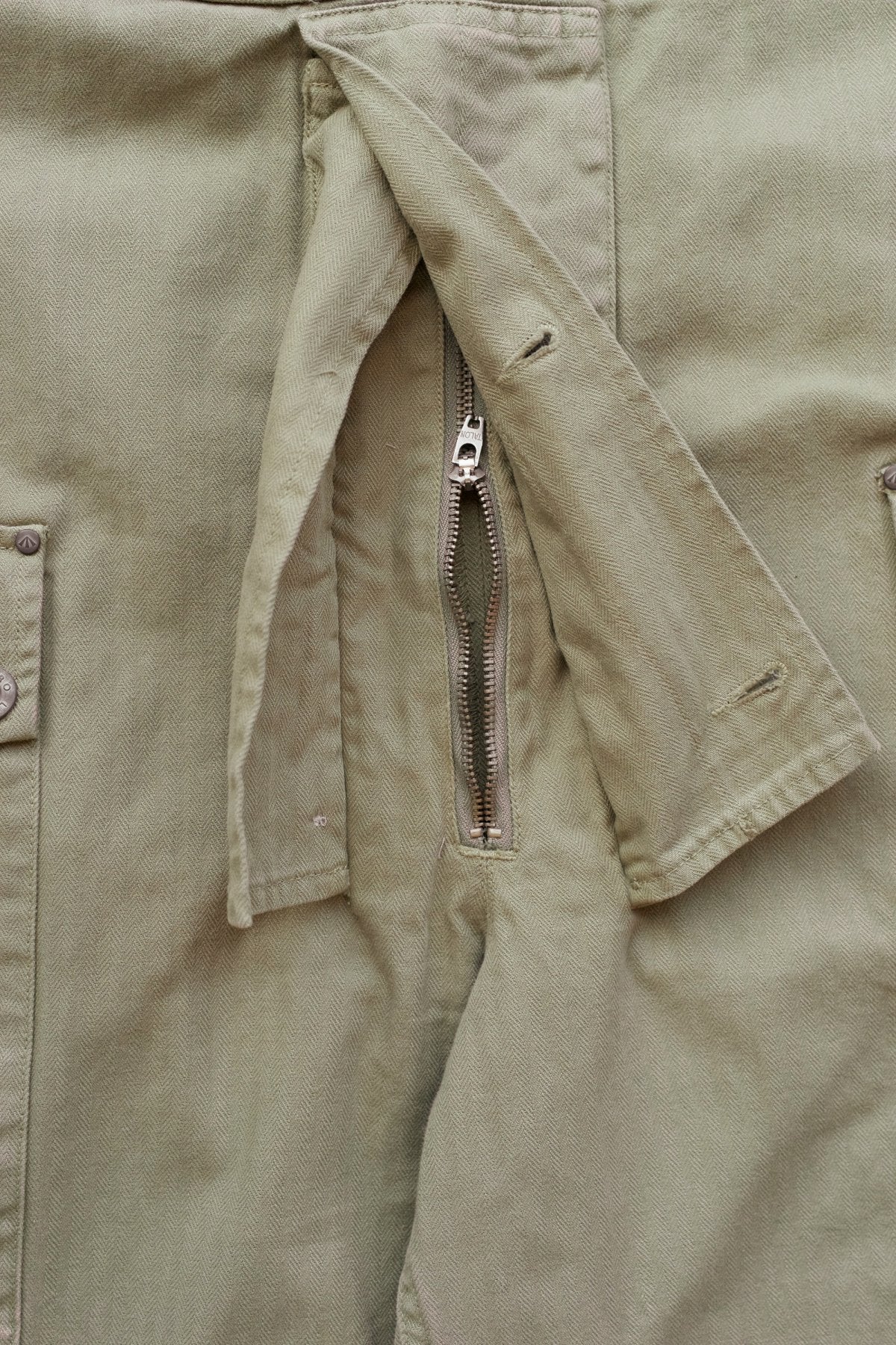 NIGEL CABOURN - LYBRO NAVAL DUNGAREE HERRINGBONE - OLIVE