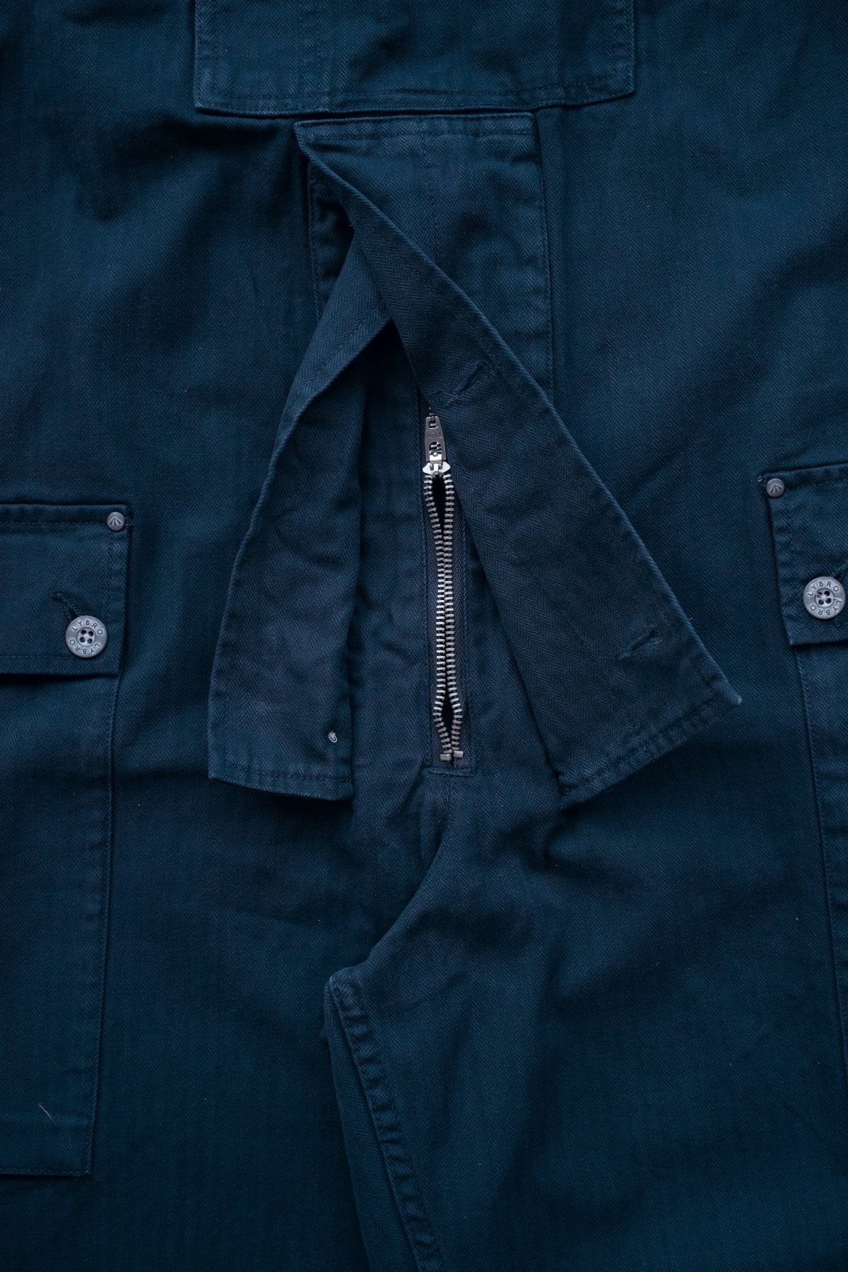 NIGEL CABOURN - LYBRO NAVAL DUNGAREE HERRINGBONE - NAVY