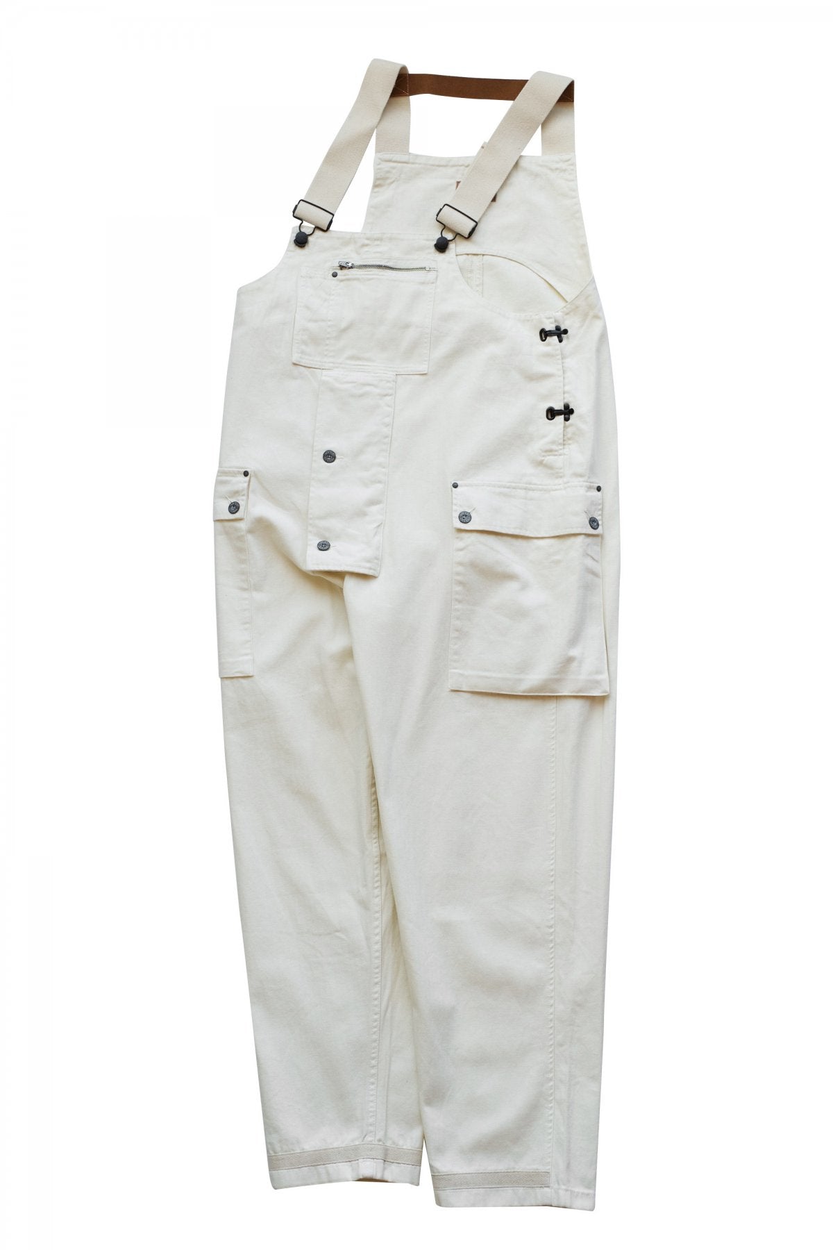 NIGEL CABOURN - LYBRO NAVAL DUNGAREE HERRINGBONE - WHITE