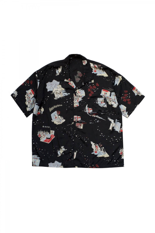 Porter Classic - SHOWFOLK ALOHA SHIRT - BLACK