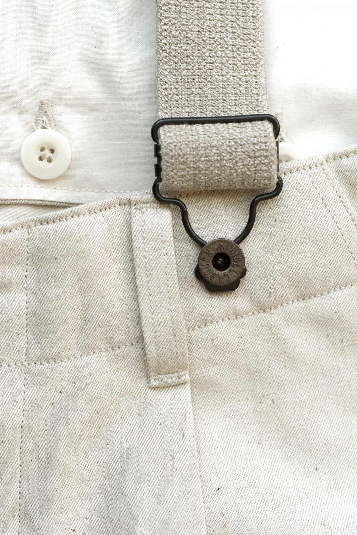 Nigel Cabourn ★★★ - EXCLUSIVE GERMAN ARMY SUSPENDER PANT - ECRU