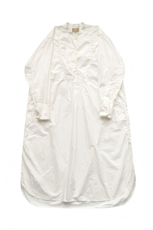 Nigel Cabourn woman - DRESS SHIRT ONE-PIECE GARMENT DYED - WHITE