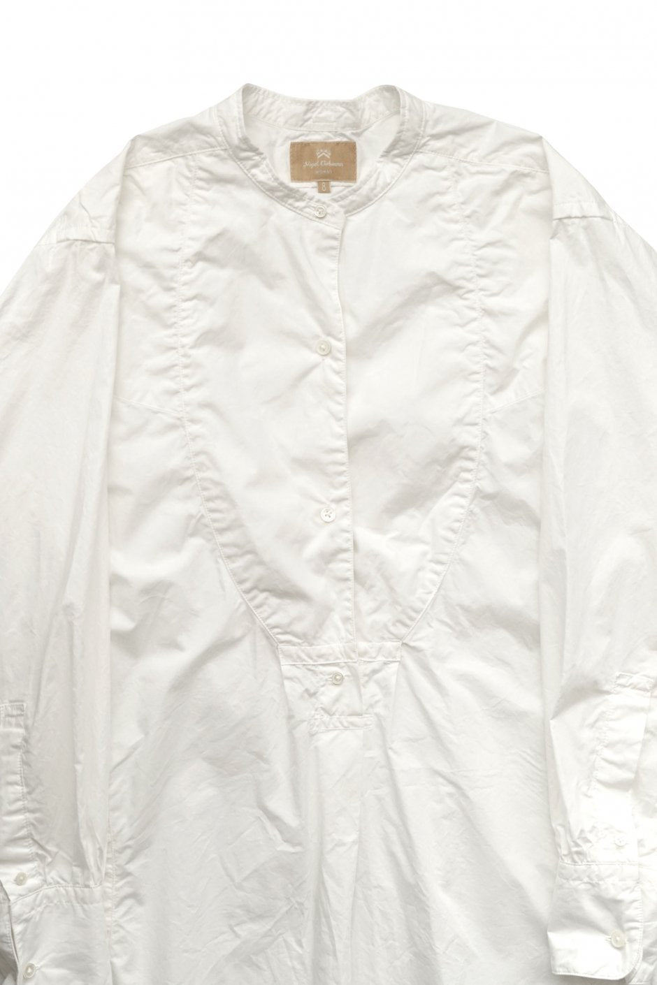 Nigel Cabourn woman - DRESS SHIRT ONE-PIECE GARMENT DYED - WHITE