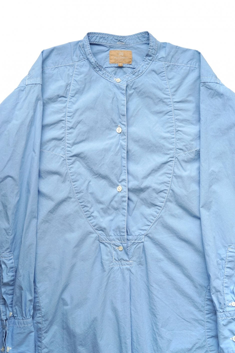 Nigel Cabourn woman - DRESS SHIRT ONE-PIECE GARMENT DYED - BLUE