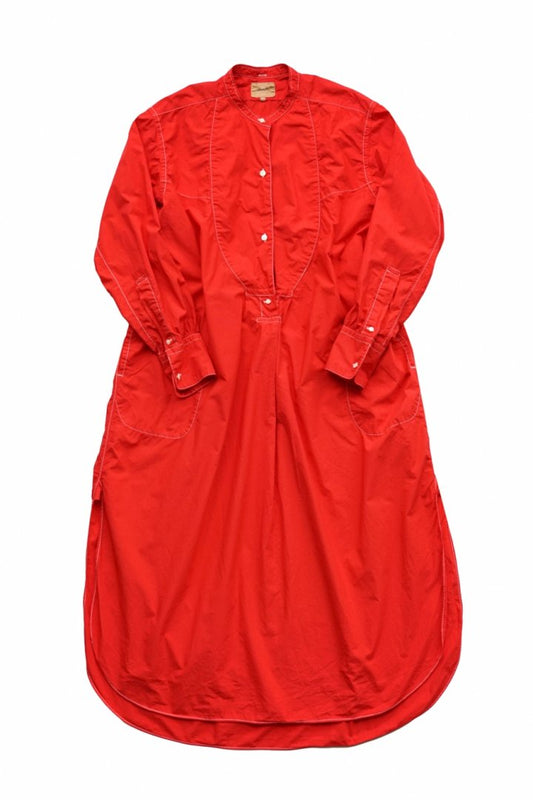 Nigel Cabourn woman - DRESS SHIRT ONE-PIECE GARMENT DYED - RED