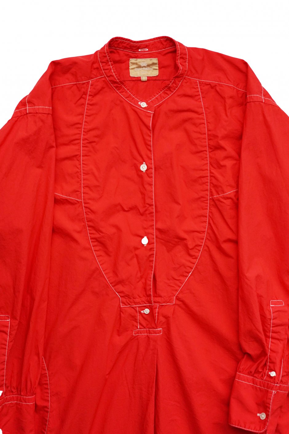 Nigel Cabourn woman - DRESS SHIRT ONE-PIECE GARMENT DYED - RED