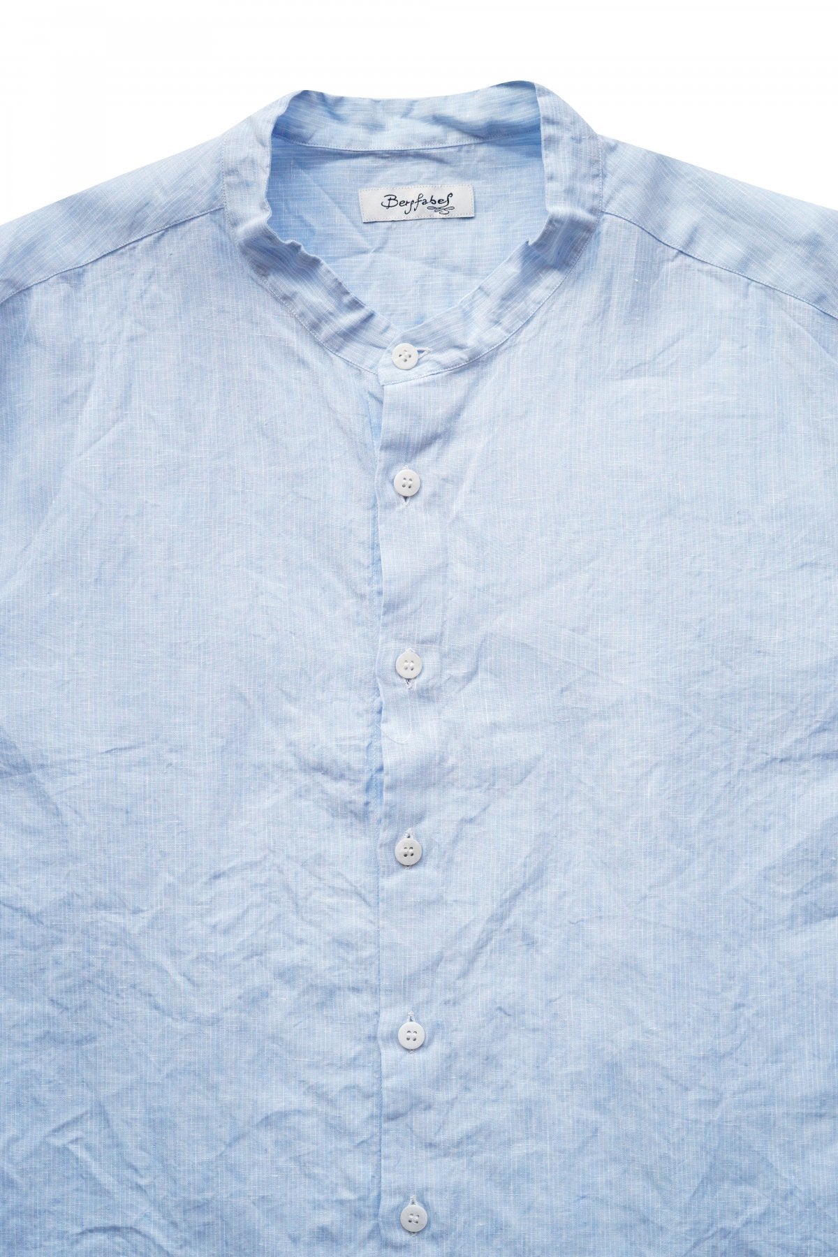 Bergfabel - FARMER SHIRT - STAND COLLAR - BLUE STRIPE