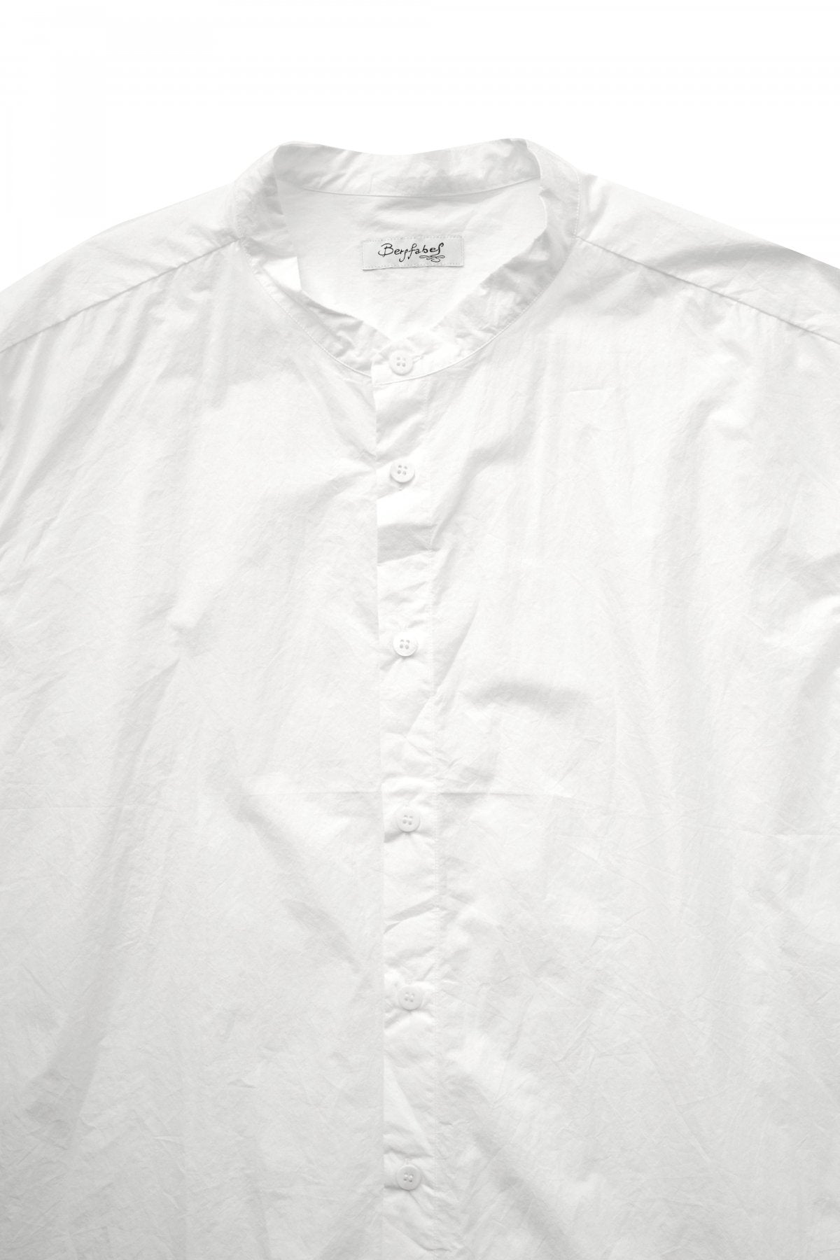 Bergfabel - FARMER SHIRT - STAND COLLAR - WHITE