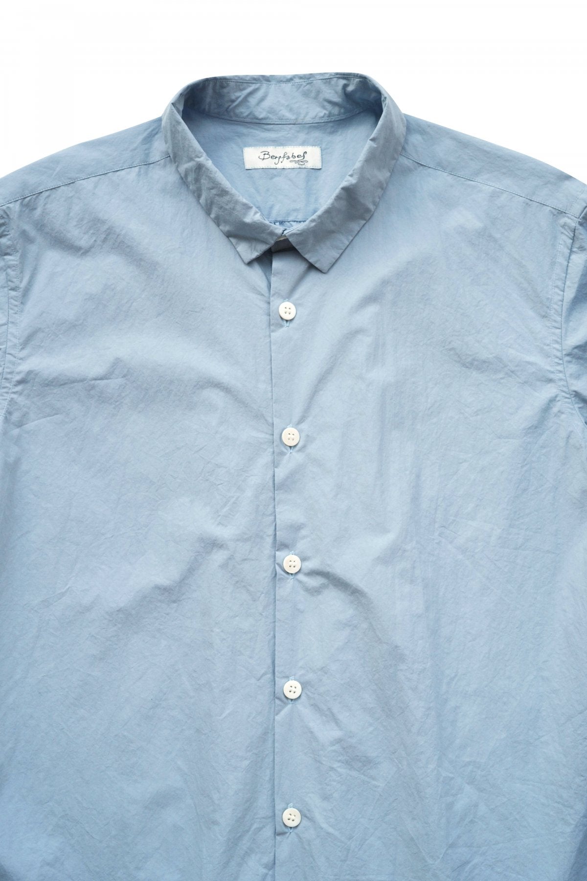 Bergfabel - LARGE SHORT TYROL SHIRT - SMALL COLLAR - SEA BLUE