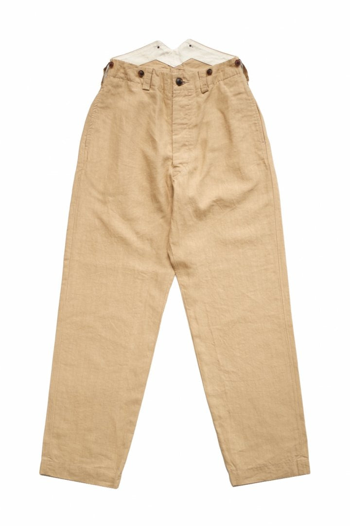 Nigel Cabourn WOMEN'S - FRENCH WORK PANT - HIGH DENSITY LINEN - BEIGE