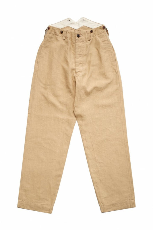 Nigel Cabourn WOMEN'S - FRENCH WORK PANT - HIGH DENSITY LINEN - BEIGE