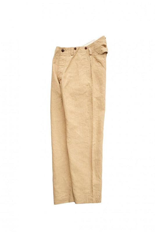 Nigel Cabourn WOMEN'S - FRENCH WORK PANT - HIGH DENSITY LINEN - BEIGE