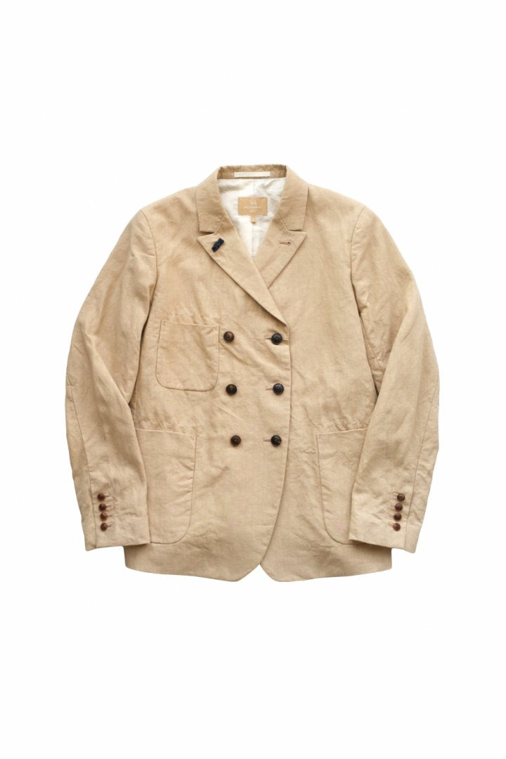 Nigel Cabourn woman - FRENCH WORK DB JACKET LINEN - HIGH DENSITY LINEN - BEIGE