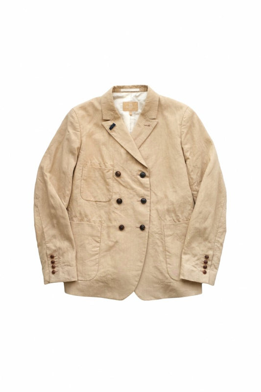 Nigel Cabourn woman - FRENCH WORK DB JACKET LINEN - HIGH DENSITY LINEN - BEIGE