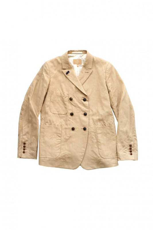 Nigel Cabourn woman - FRENCH WORK DB JACKET LINEN - HIGH DENSITY LINEN - BEIGE