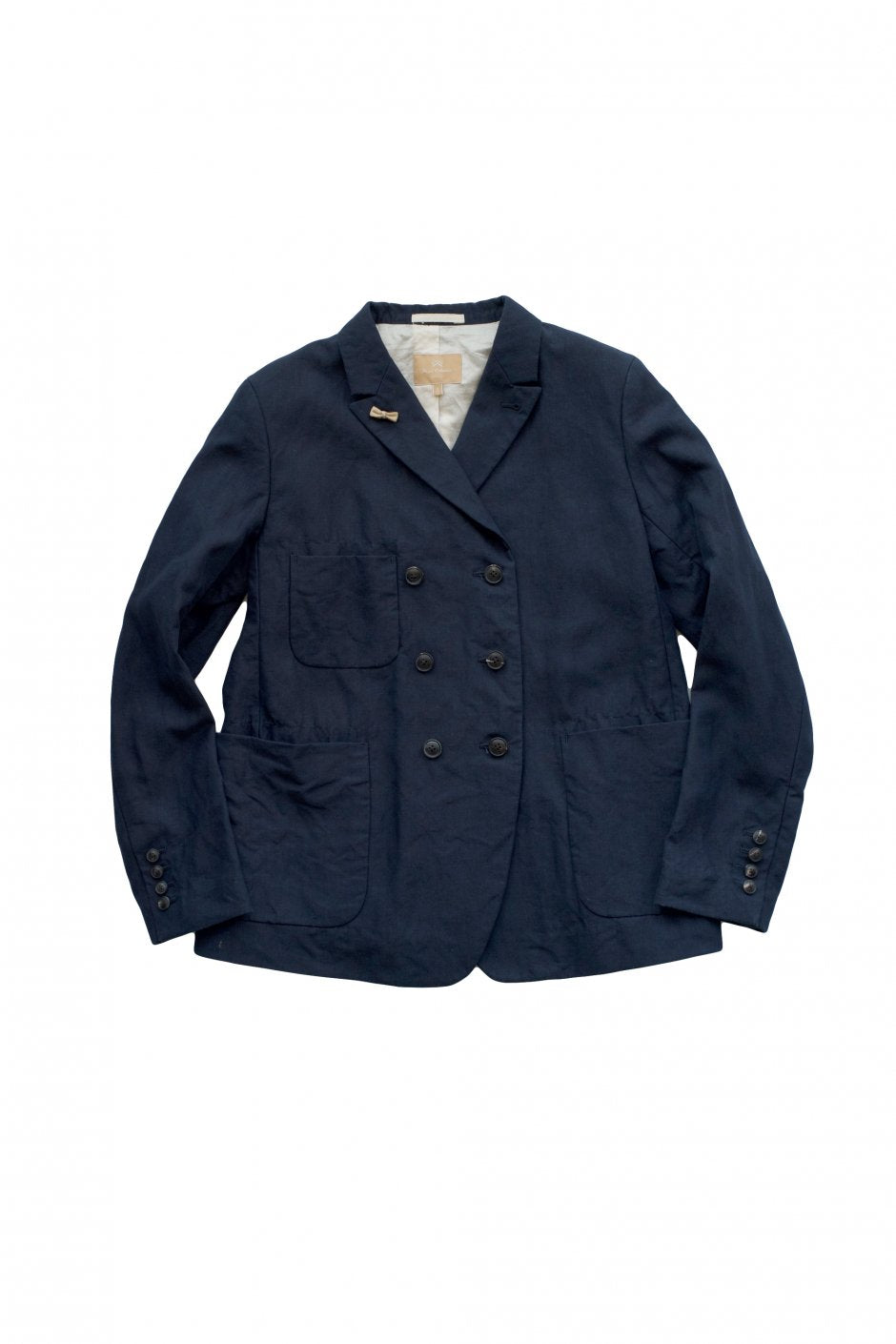 Nigel Cabourn woman - FRENCH WORK DB JACKET LINEN - HIGH DENSITY LINEN - NAVY