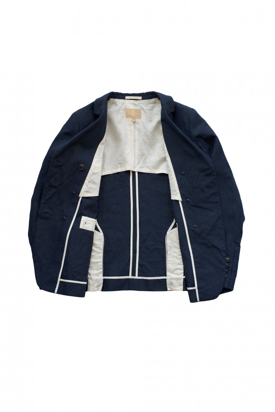 Nigel Cabourn woman - FRENCH WORK DB JACKET LINEN - HIGH DENSITY LINEN - NAVY