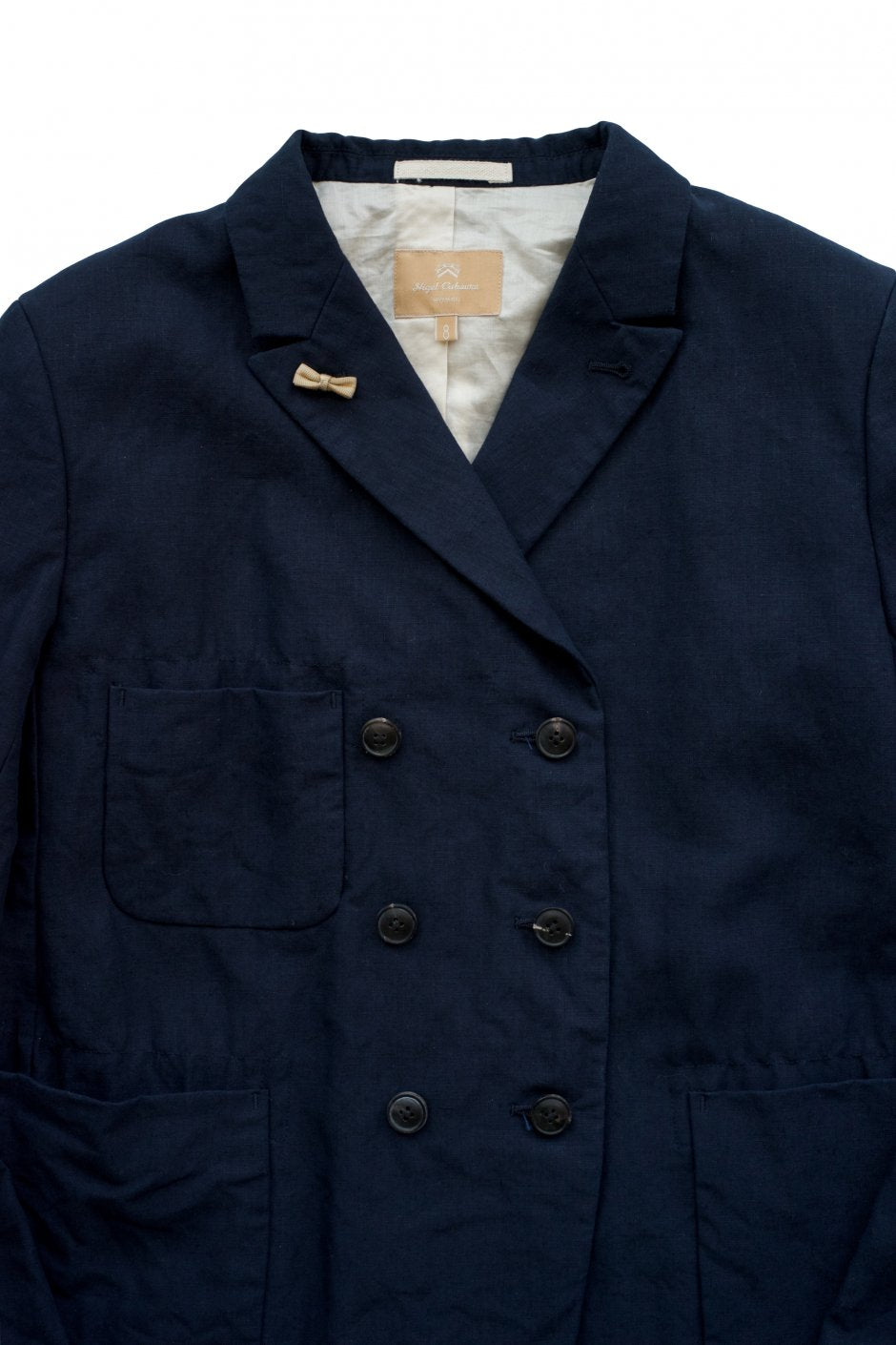 Nigel Cabourn woman - FRENCH WORK DB JACKET LINEN - HIGH DENSITY LINEN - NAVY