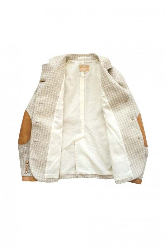 Nigel Cabourn woman - RIDING JACKET LINEN TWEED CHECK - IVORY