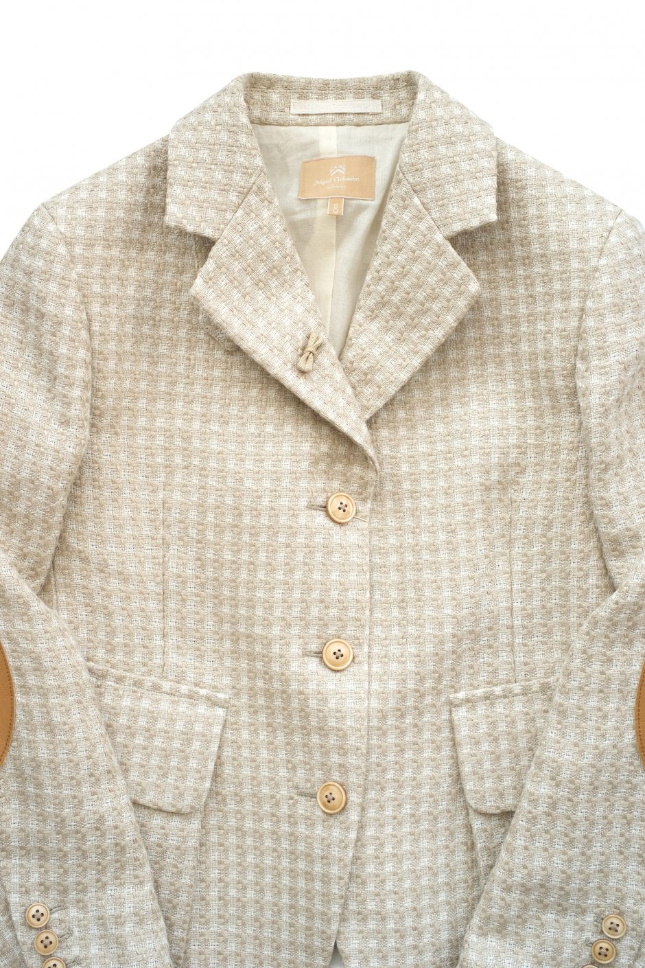 Nigel Cabourn woman - RIDING JACKET LINEN TWEED CHECK - IVORY