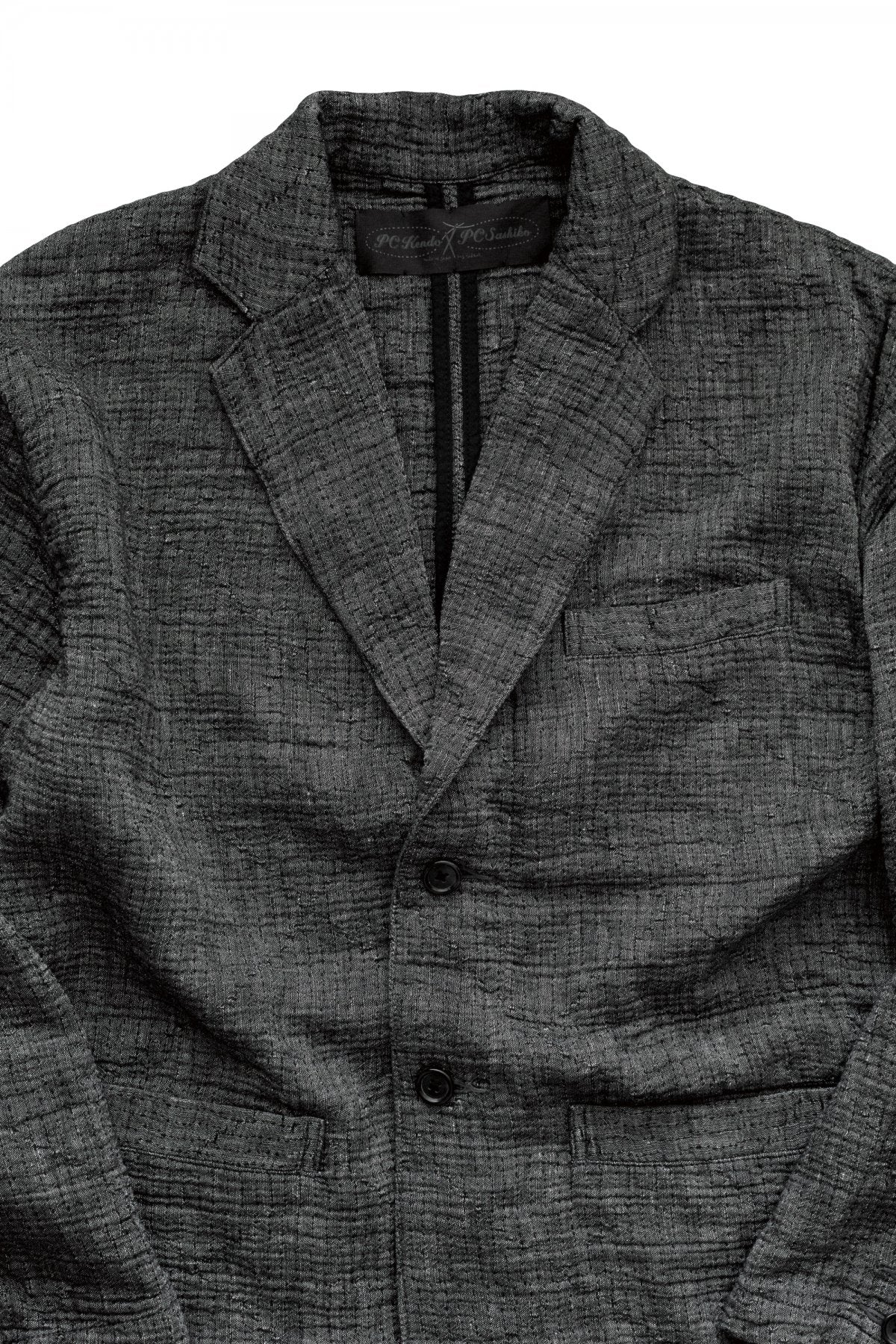 Porter Classic - SASHIKO LINEN PREMIUM CLASSIC JACKET - BLACK