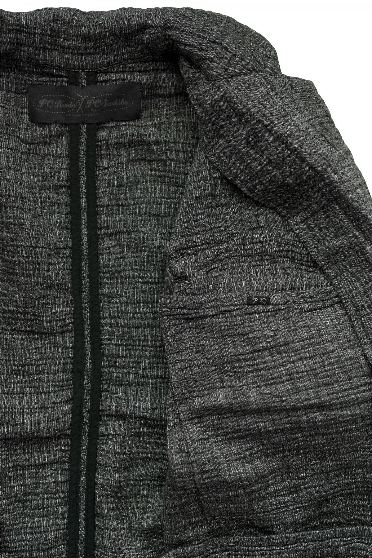 Porter Classic - SASHIKO LINEN PREMIUM CLASSIC JACKET - BLACK