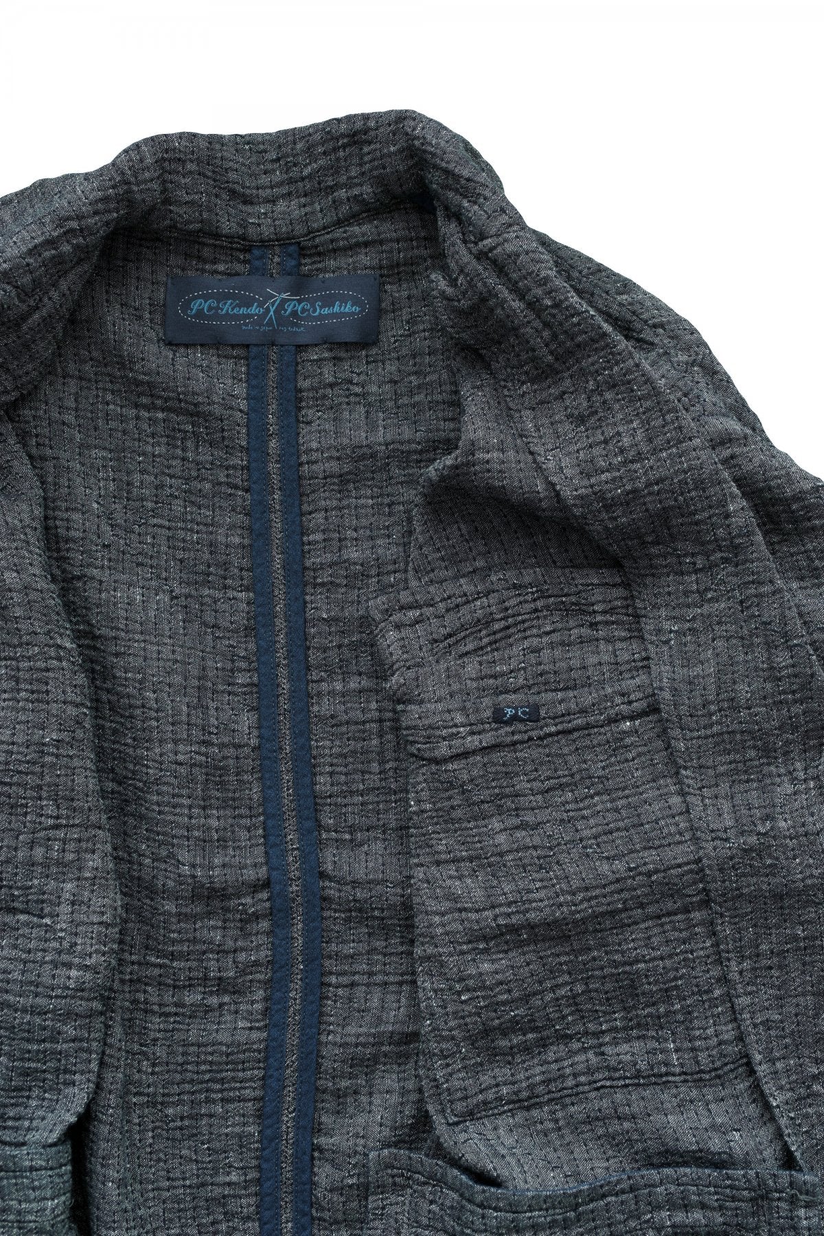 Porter Classic - SASHIKO LINEN PREMIUM CLASSIC JACKET - BLUE