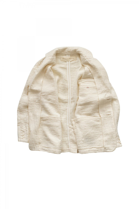 Porter Classic - SASHIKO LINEN PREMIUM CLASSIC JACKET - WHITE