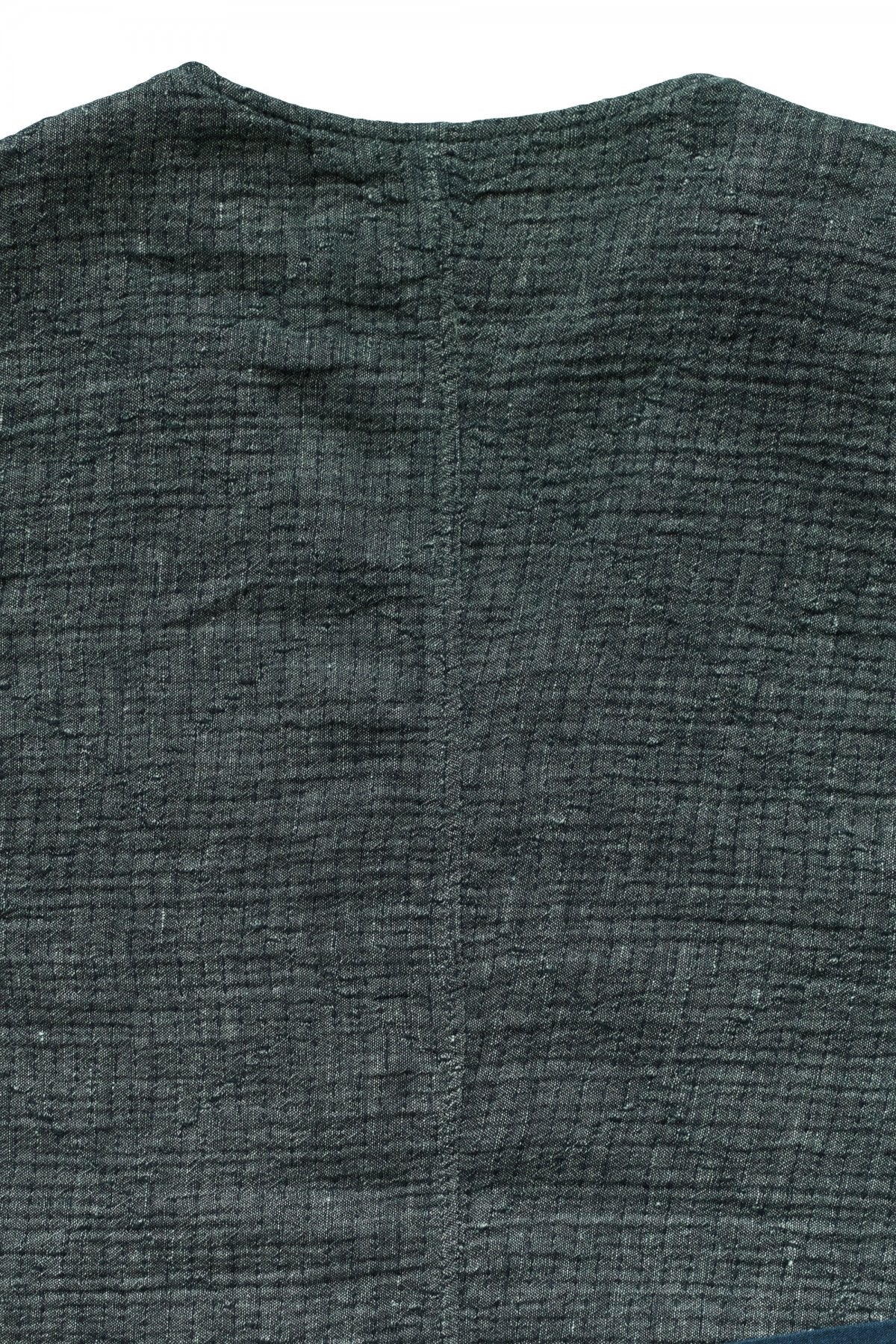 Porter Classic - SASHIKO LINEN PREMIUM CLASSIC VEST - BLUE