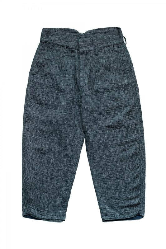 Porter Classic - SASHIKO LINEN PREMIUM CLASSIC PANTS - BLUE