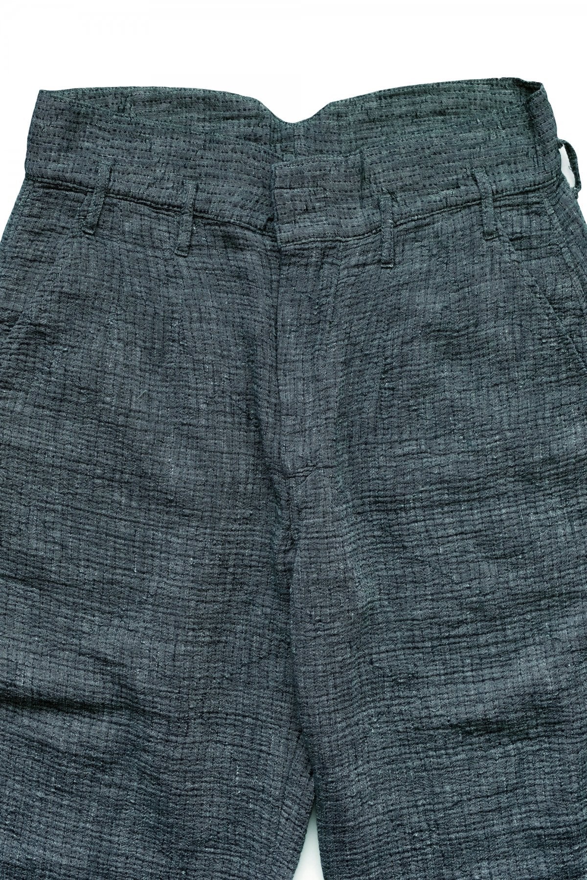 Porter Classic - SASHIKO LINEN PREMIUM CLASSIC PANTS - BLUE