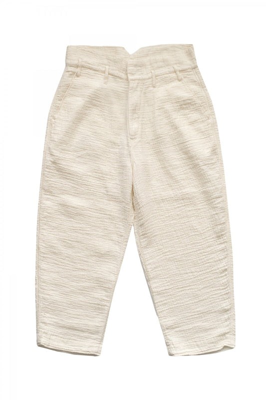 Porter Classic - SASHIKO LINEN PREMIUM CLASSIC PANTS - WHITE